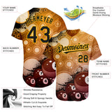 Maxcorners Personalized Text And Number Billiard Chocolate 3D Pattern Baseball Jersey Shirt