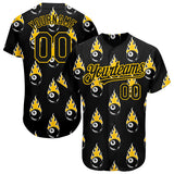 Maxcorners Personalized Text And Number Billiard Black 3D Pattern Baseball Jersey Shirt