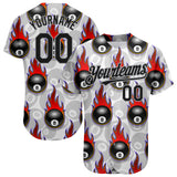 Maxcorners Personalized Text And Number Billiard 3D Pattern Baseball Jersey Shirt