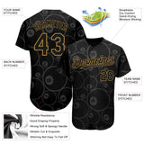 Maxcorners Personalized Text And Number Billiard 8 Gold Black 3D Pattern Baseball Jersey Shirt