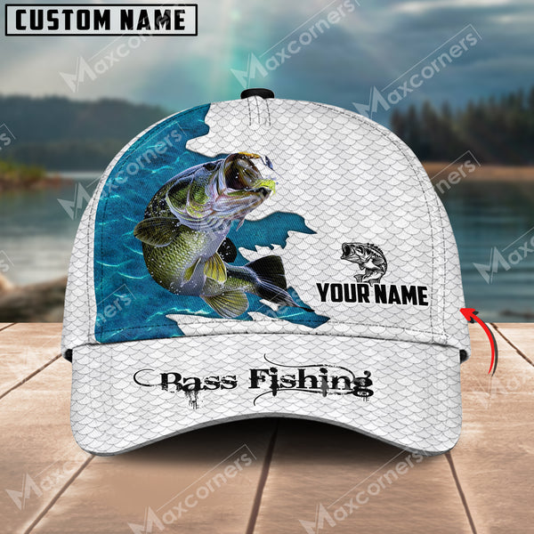 Maxcorners Bass Fishing Customized Name 3D Classic Cap