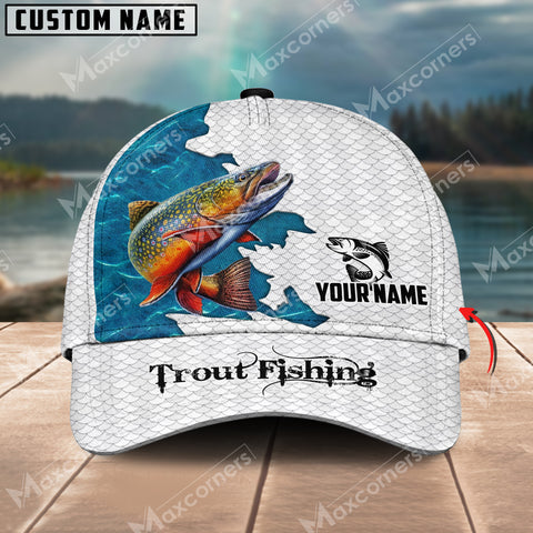 Maxcorners Trout Fishing Customized Name 3D Classic Cap