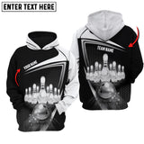 Maxcorners Custom Name Bowling White 3D Hoodie