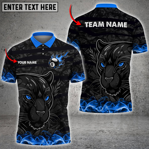 Maxcorners Billiards Ball 8 Leopard Multicolor Options Personalized Name 3D Shirt (4 Colors)