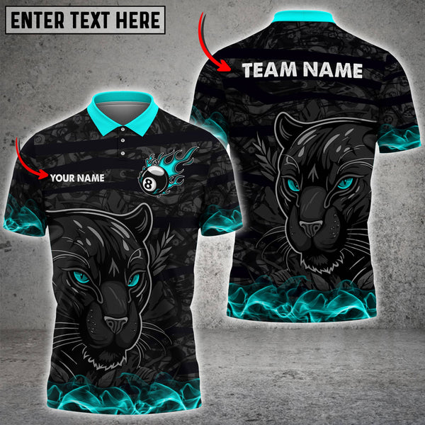 Maxcorners Billiards Ball 8 Leopard Multicolor Options Personalized Name 3D Shirt (4 Colors)