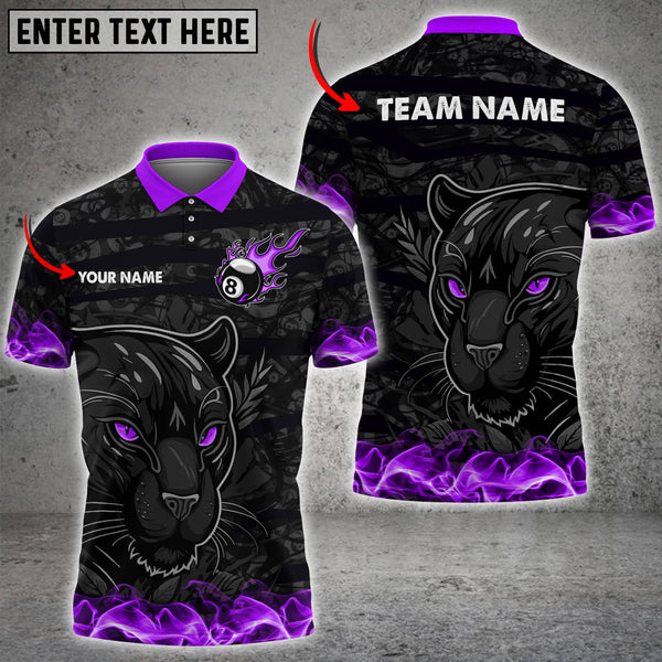 Maxcorners Billiards Ball 8 Leopard Multicolor Options Personalized Name 3D Shirt (4 Colors)