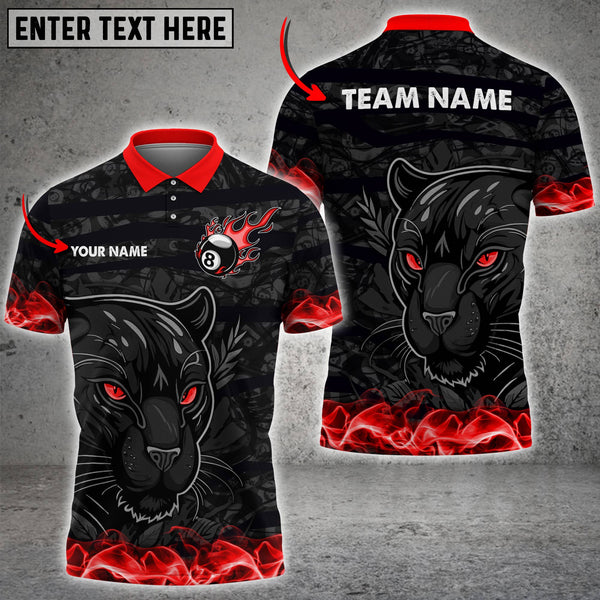 Maxcorners Billiards Ball 8 Leopard Multicolor Options Personalized Name 3D Shirt (4 Colors)