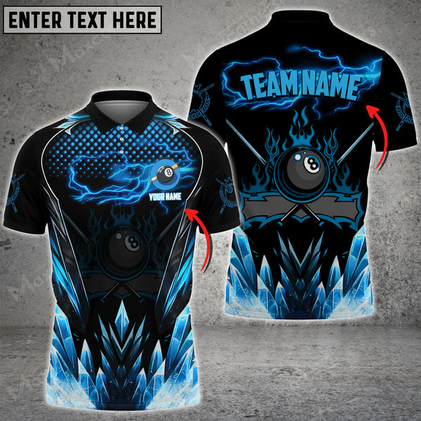 Maxcorners Thunder Ice Billiards Personalized Name, Team Name 3D Shirt