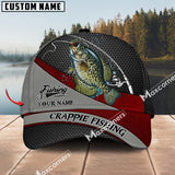 Maxcorners Crappie Fishing Personalized Name Metal Pattern 3D Classic Cap