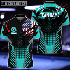 Maxcorners Billiards Ball 8 Personalized Name, Team Name Multi Color 3D Shirt
