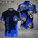Maxcorners Billiards Ball 8 Skull Multicolor Options Personalized Name 3D Shirt (4 Colors)