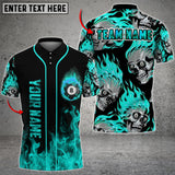 Maxcorners Billiards Ball 8 Skull Multicolor Options Personalized Name 3D Shirt (4 Colors)