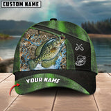 Maxcorners Crappie Fishing Personalized Name Blue 3D Classic Cap