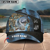 Maxcorners Catfish Fishing Personalized Name Blue 3D Classic Cap