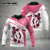 Maxcorners Custom Name Bowling Sport Pink 3D Hoodie