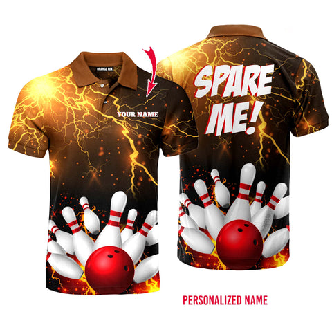 Maxcorners Personalized Name Bowling Thunder 3D Shirt