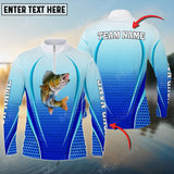 Maxcorners Personalized Text Walleye Fishing Long Sleeve Quarter Zip Jersey Shirt