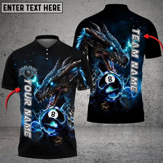 Maxcorners Billiards Dragon Ball 8 Multicolor Options Personalized Name 3D Shirt (4 Colors)