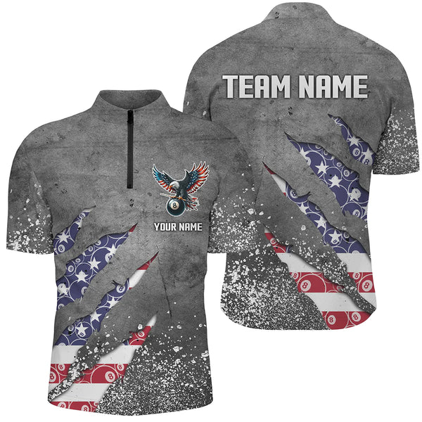 Maxcorners Billiards Metal US Flag Pattern Personalized Name, Team Name 3D Shirt