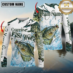 Maxcorners Crappie Fishing Big Catch Splash Personalized Name, Team Name 3D Long Sleeve Shirt