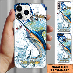 Maxcorners Marlin Fishing Jumping Largemouth Bass Water Splash Personalized Name Phone Case