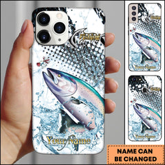 Maxcorners Salmon Fishing Jumping Largemouth Bass Water Splash Personalized Name Phone Case