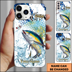 Maxcorners Tuna Fishing Jumping Largemouth Bass Water Splash Personalized Name Phone Case