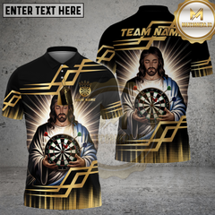 Maxcorners Jesus Holding Dartboard Sacred Halo Art Personalized Name, Team Name 3D Shirt