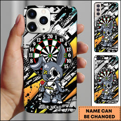 Maxcorners Dartboard Bunny Street Art Personalized Name Phone Case