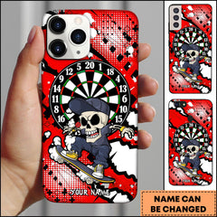 Maxcorners Skull Skateboard Street Art Personalized Name Phone Case