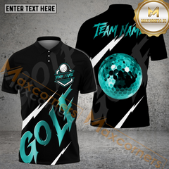 Maxcorners Golf Lightning Luxury Ball Customized Name, Team Name 3D Shirts (4 Colors)