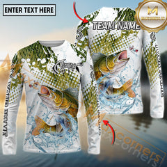 Maxcorners Freshwater Fishing Clean Sport Style Personalized Name, Team Name 3D Long Sleeve Shirt