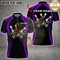 Maxcorners Bowling Wild West Gunslinger Multicolor Customized Name, Team Name 3D Shirt