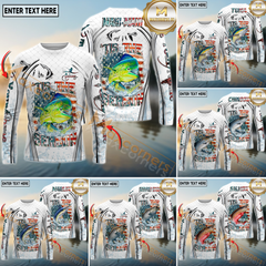 Maxcorners Saltwater Fishing Aggressive Splash Design Personalized Name, Team Name 3D Long Sleeve Shirt