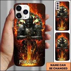 Maxcorners Darts Flaming Dark Knight Premium Personalized Name Phone Case