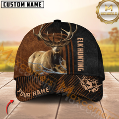 Maxcorners Deer Hunting Rustic Buck Face Halftone Design Multi Options Personalized Name 3D Cap (6 Options)