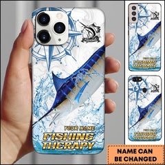 Maxcorners Marlin Fishing Therapy Water Splash Art Personalized Name Phone Case