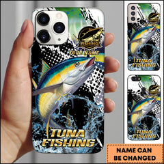 Maxcorners Tuna Fishing Bold Splash Graphic Personalized Name Phone Case