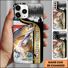 Maxcorners Trout Fishing Outdoor Lake Scene Personalized Name Phone Case