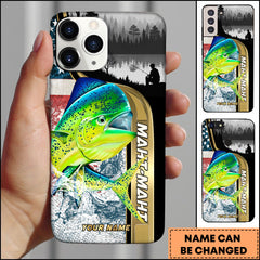 Maxcorners Mahi-Mahi Fishing Outdoor Lake Scene Personalized Name Phone Case