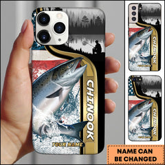 Maxcorners Chinook Fishing Outdoor Lake Scene Personalized Name Phone Case