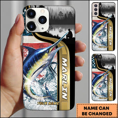 Maxcorners Marlin Fishing Outdoor Lake Scene Personalized Name Phone Case