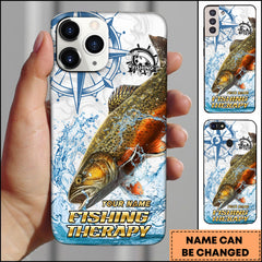 Maxcorners Trout Fishing Therapy Water Splash Art Personalized Name Phone Case