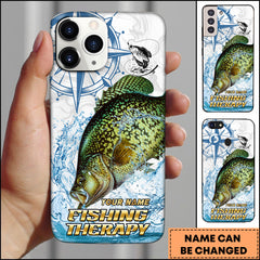 Maxcorners Crappie Fishing Therapy Water Splash Art Personalized Name Phone Case