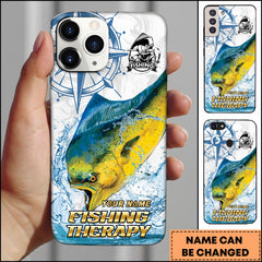 Maxcorners Mahi-mahi Fishing Therapy Water Splash Art Personalized Name Phone Case