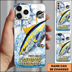 Maxcorners Tuna Fishing Therapy Water Splash Art Personalized Name Phone Case