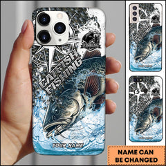 Maxcorners Catfish Fishing Scale Pattern Splash Art Personalized Name 3D Phone Case