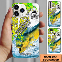 Maxcorners Mahi-mahi Fishing Scale Pattern Splash Art Personalized Name 3D Phone Case