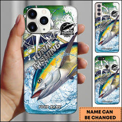 Maxcorners Tuna Fishing Scale Pattern Splash Art Personalized Name 3D Phone Case