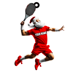Maxcorners Santa Tennis Player Ornament, Unique Christmas Gift for Tennis Fans, Acrylic Ornament, Christmas Decor